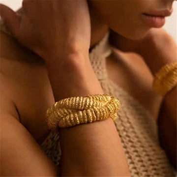 New Hyperbole Metal Open Irregular Textured Bracelets For Women -  Retro Style Personality Cuff Bracelet Jewellery - The Jewellery Supermarket